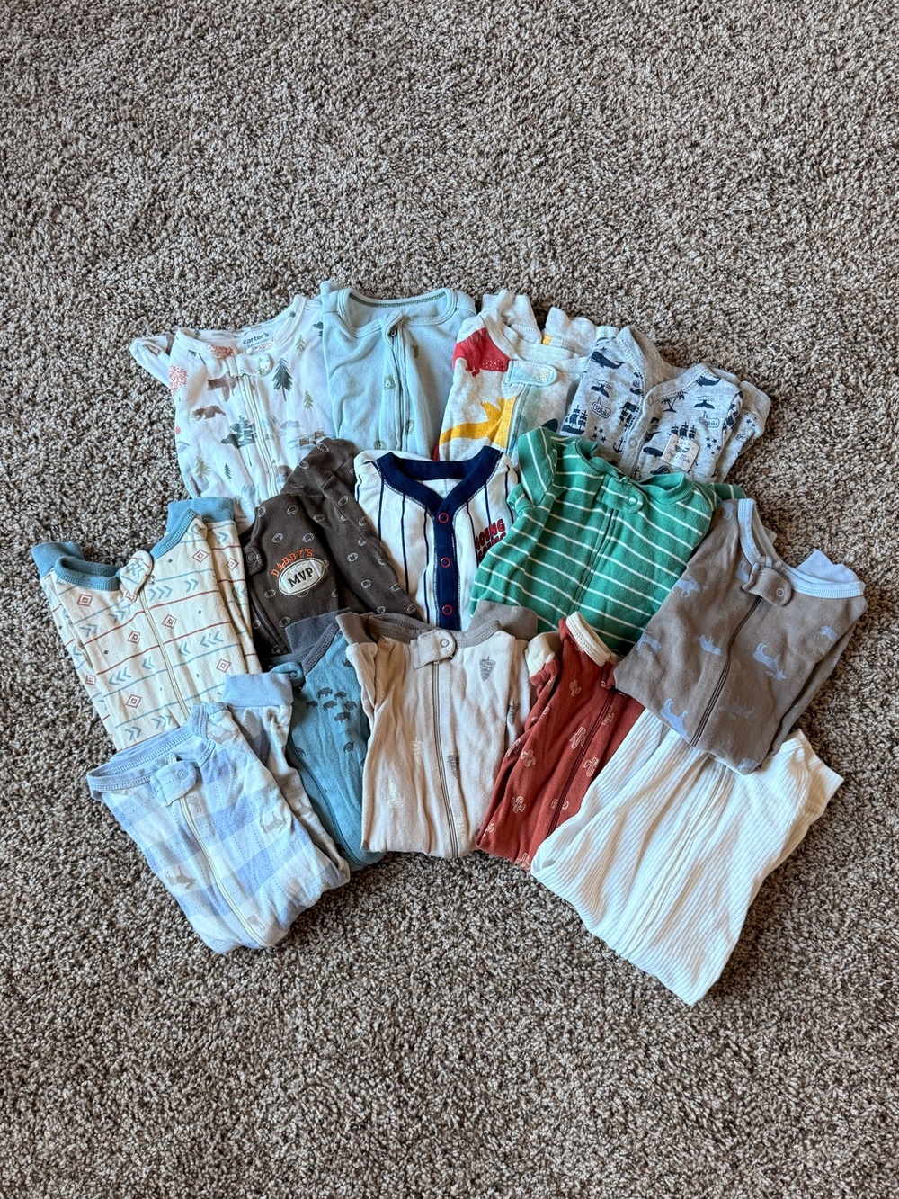 Bundle of 14 Boy’s 3-6 Month Sleeper Pajamas
